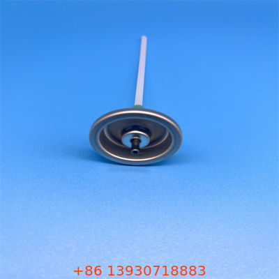 Válvula dosificadora de aerosol compatible con latas de aluminio y hojalata