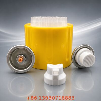 Conjunto de válvulas de aerosoles de espuma industrial con tamaño de válvula de 1 pulgada y opciones de tapa de 57 mm / 65 mm en construcción de metal + plástico