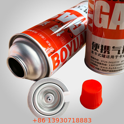 Válvula de botella de gas butano portátil de hojalata con tapa roja de una pulgada