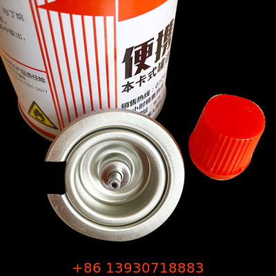 Válvula de horno de gas para acampar de butano de una pulgada OEM 223g con cubierta roja para bote de cocina en aerosol