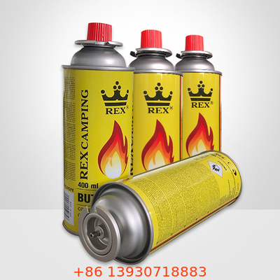 Bote de gas butano portátil de hojalata de 65 mm para estufa de gas de barbacoa