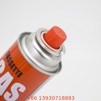 Válvula de aerosol de válvula de cartucho de gas vacía de estaño 227g con conjunto de cubierta roja