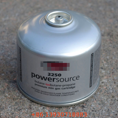 Cilindro de gas butano portátil de 84 mm de altura 230 g