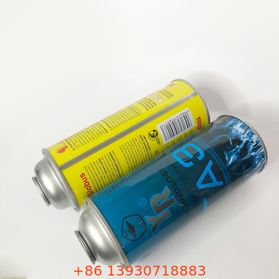 4 el color CMYK y Panton colorea la hojalata del tarro del gas del butano