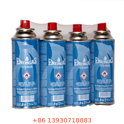 Especificaciones del cilindro de gas de butano de hojalata 65 x 158 mm