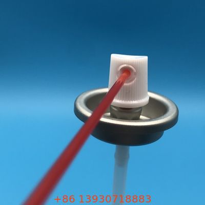 Válvula de aerosol para limpiador de carburador con chorro concentrado de alta presión, construcción resistente a químicos y funcionamiento de 360 grados