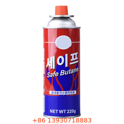 Válvula de aerosol para estufa de gas butano con tapa roja para acampada, picnics y cocina de mesa