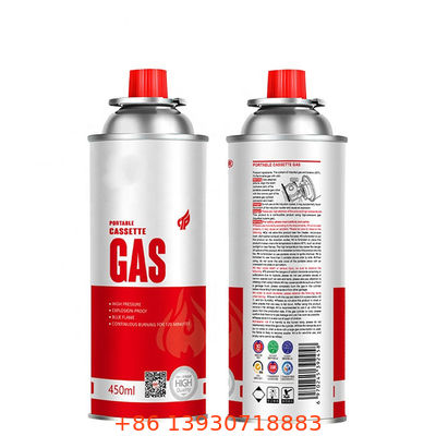 Válvula de aerosol para estufa de butano con tapa protectora roja y perilla de control de flujo de precisión