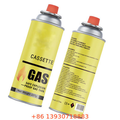 Válvula de aerosol para estufa de gas butano con tapa roja para acampada, picnics y cocina de mesa