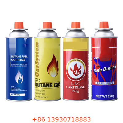 Conjunto de gas de butano resistente para cartuchos de gas de butano y uso de gas más ligero