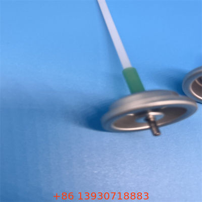 Válvula dosificadora de aerosol compatible con latas de aluminio y hojalata