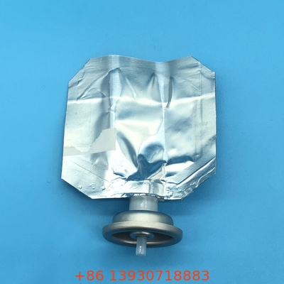 Bolsa de válvula de plástico personalizada aerosoles con forma de cilindro de plata