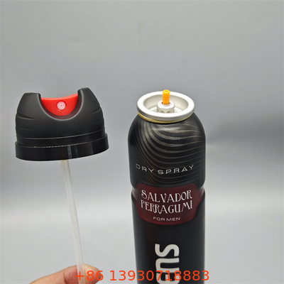 Válvula de spray corporal de desodorante de alta gama para cosméticos de lujo con detalles metálicos y tecnología de micro-nebulización