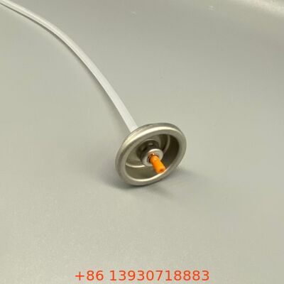 Válvula pulverizadora de aerosol para champú seco diseñada para dispensar partículas finas