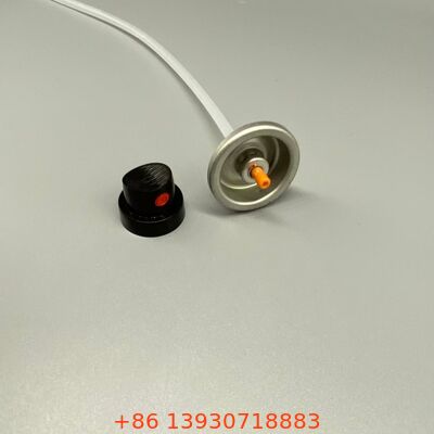 Válvula pulverizadora de aerosol para champú seco diseñada para dispensar partículas finas