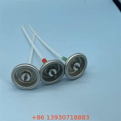 Valva de aerosoles de 1 pulgada de longitud de metal con dosis de precisión resistente a productos químicos para productos farmacéuticos y cosméticos