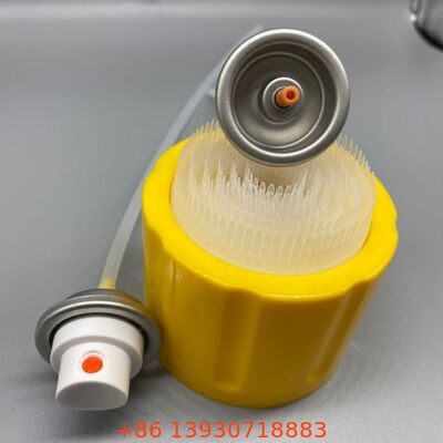 1 pulgada de limpieza de espuma válvula de aerosoles con tapa de cepillo integrado para el interior del coche de limpieza de spray