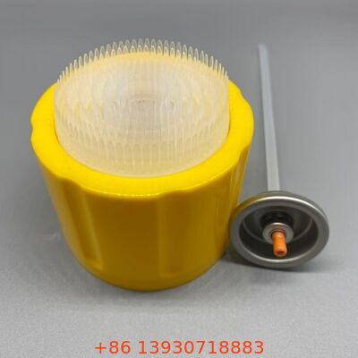 Válvula de espuma multiusos con tapa de cepillo integrada para una dispensación constante y actuador personalizable