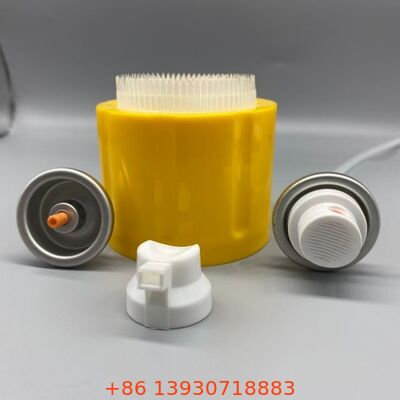 Professional Foam Cleaner Aerosol Valve with Scrubbing Brush Cap for Auto Detailing