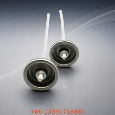 Válvula aerosolar de niebla de polvo de hojalata para champú seco con uso vertical o invertido y formulaciones a base de alcohol