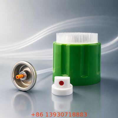 Válvula de limpieza de espuma de aerosoles de cuero rico con tecnología de espuma de adhesión, materiales resistentes a los productos químicos y espuma de alta densidad
