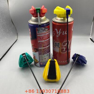 Actuador de gatillo plegable de alto rendimiento con mecanismo de bloqueo a prueba de fugas, tubo de extensión integrado y boquilla rociadora de doble acción para productos de cuidado en aerosol