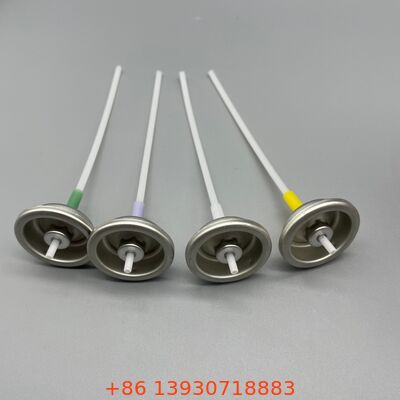 Válvula de dosificación de tallo de plástico de una pulgada, válvula de dosificación medida por aerosoles para envases de spray cosméticos y domésticos, válvula de medición de precisión para dispensar la lata de aerosoles